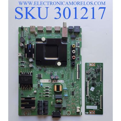 KIT DE TARJETAS PARA SMART TV HISENSE·ROKU TV  / MAIN FUENTE 315180 / RSAG7.820.12376/ROH / 315181 / 3TE43G2225 / 43A53FUR / T-CON 303609 / RSAG7.820.11133/ROH / 309217 / PANEL HD425Y1U52-T0L2\GM\CKD3A\ROH / DISPLAY T430QVN03.M / MODELO 43R6E4 43A53FUR